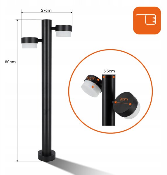 Venkovní osvětlovací sloupek GX53 230 V, 60 cm, IP54