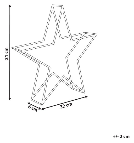 Venkovní dekorace LED SIMO Hvězda 31 cm Bílá