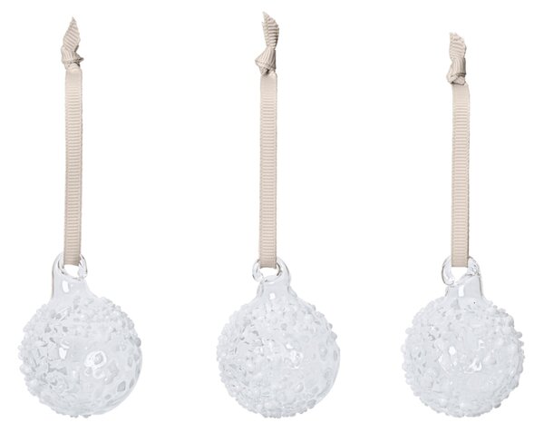 Vánoční ozdoba Flurry Glass Ø 4 cm – set 3 ks