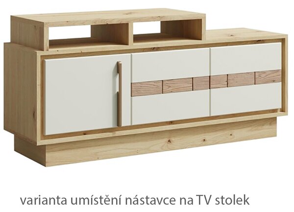 KEKS | TV stolek K4 | 130 cm | artisan/kašmír/dřevo dub