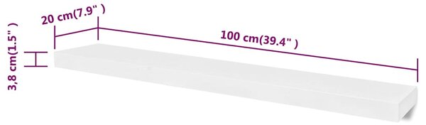 Nástěnná police 4 ks bílá 100 cm 275999