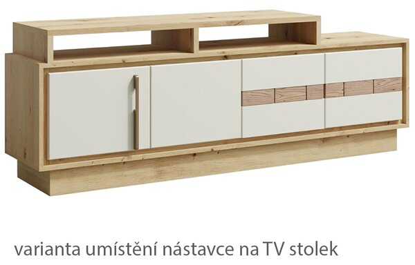 KEKS | TV stolek K4a | 170 cm | artisan/kašmír/dřevo dub
