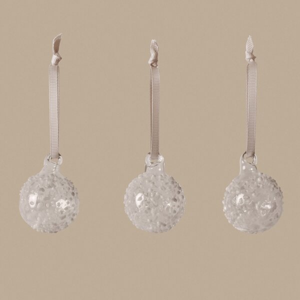 Vánoční ozdoba Flurry Glass Ø 4 cm – set 3 ks