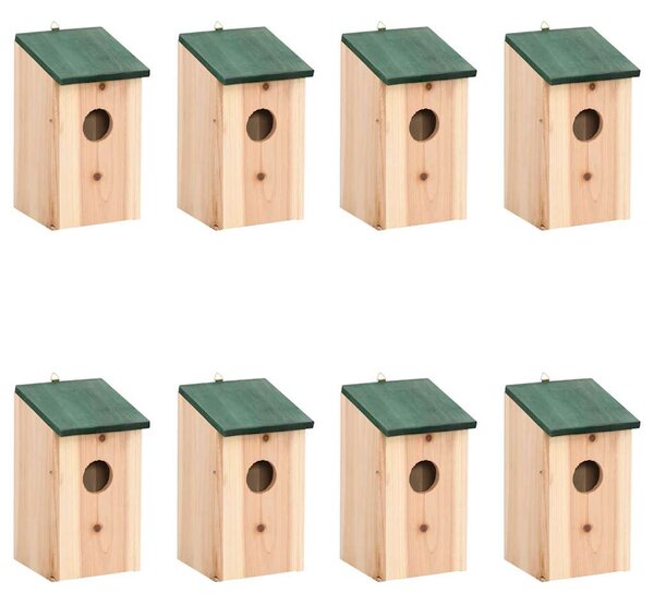 Ptačí budky 8 ks dřevěné 12 x 12 x 22 cm 276006