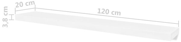 Nástěnné police 4 ks bílé 120 cm 276000