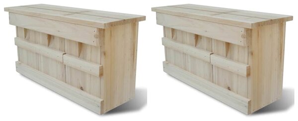 Ptačí budka pro špačky 2 ks 44 x 15,5 x 21,5 cm dřevo 276008