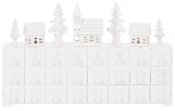 Vánoční dekorace LED MUONIO 24 cm Adventní kalendář Bílá