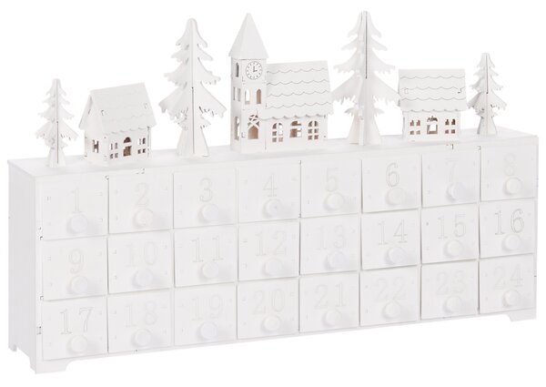 Vánoční dekorace LED MUONIO 24 cm Adventní kalendář Bílá