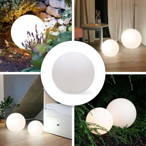 Bílá zahradní koule E27 230 V, 20 cm, IP65