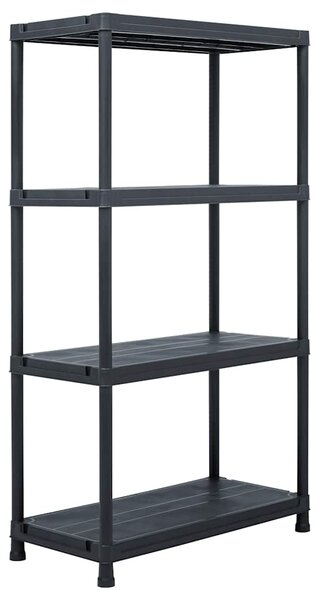 Skladové regály 2 ks černé 60 x 30 x 138 cm plastové 276251