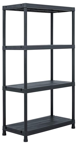 Skladové regály 5 ks černé 60 x 30 x 138 cm plastové 276252