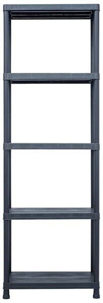 Skladové regály 2 ks černé 125 kg 60 x 30 x 180 cm plastové 276257