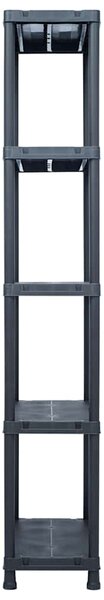 Skladové regály 2 ks černé 125 kg 60 x 30 x 180 cm plastové 276257