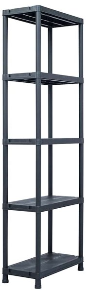 Skladové regály 2 ks černé 125 kg 60 x 30 x 180 cm plastové 276257