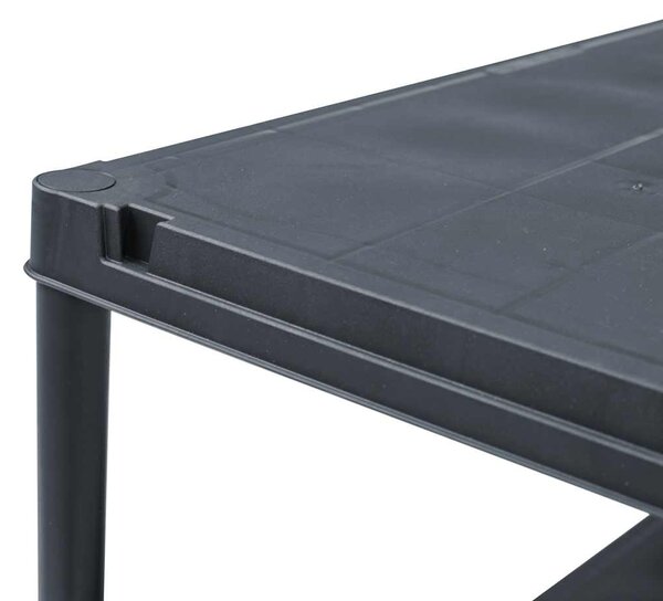 Skladové regály 5 ks černé 60 x 30 x 138 cm plastové 276252