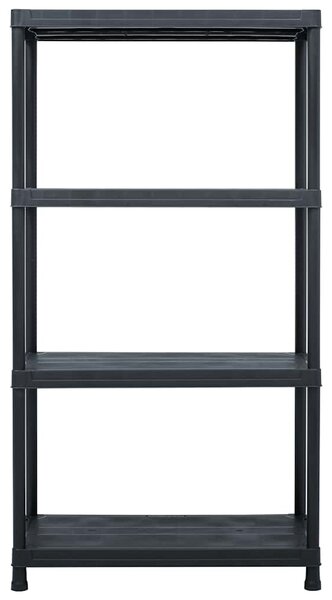 Skladové regály 2 ks černé 60 x 30 x 138 cm plastové 276251