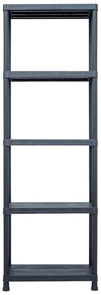 Skladové regály 5 ks černé 125 kg 60 x 30 x 180 cm plastové 276258