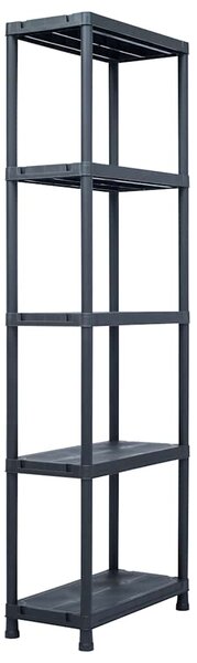 Skladové regály 5 ks černé 125 kg 60 x 30 x 180 cm plastové 276258