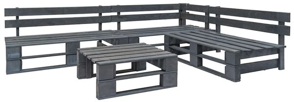 4dílná zahradní sedací souprava z palet dřevo šedá 276314