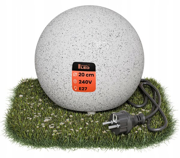 Zahradní koule imitující kámen E27 230 V, 20 cm, IP65