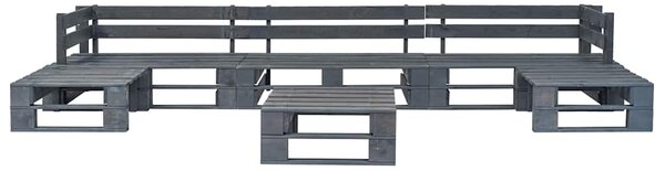 6dílná zahradní sedací souprava z palet dřevo šedá 276320