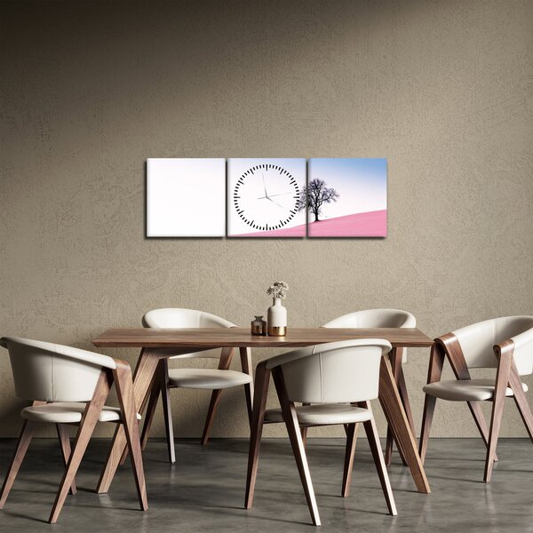 Obraz - Růžový sen (s hodinami) (90x30 cm)