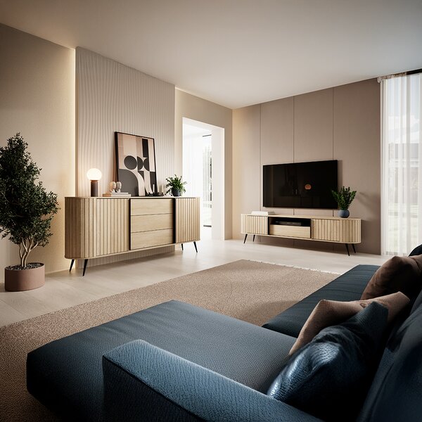 LOVI c | TV stolek RTV 2D1S | 196 cm | dub cremona