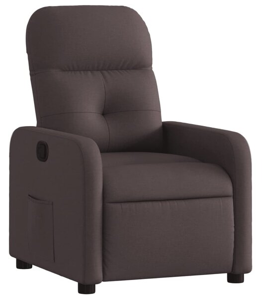 Polohovací křeslo tmav hndé textil