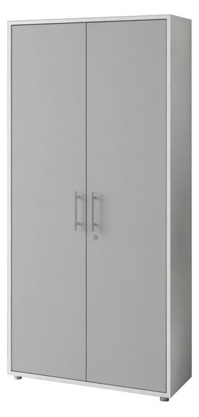 SKŘÍŇ NA ŠANONY, bílá, světle šedá, 84,4/185,6/33 cm MID.YOU - Online Only kancelářský nábytek, Online Only