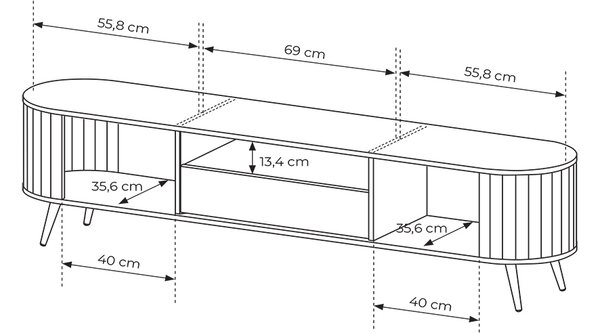 LOVI c | TV stolek RTV 2D1S | 196 cm | dub cremona