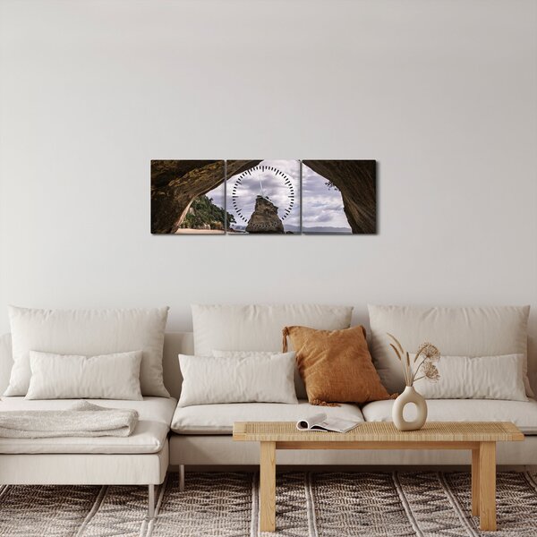 Obraz z jeskyně, Nový Zéland (s hodinami) (90x30 cm)