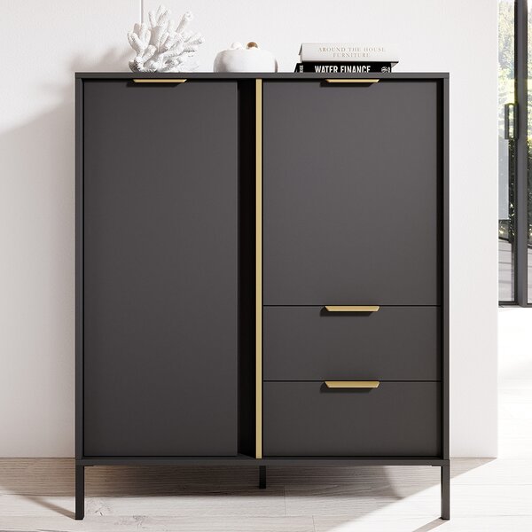 LARS a | komoda 2D2S | 123,4 cm | antracit