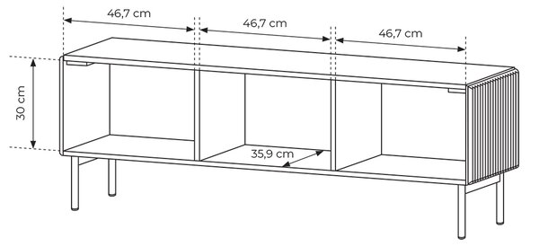MUTI k | TV stolek RTV 147 | 147 cm | kašmír