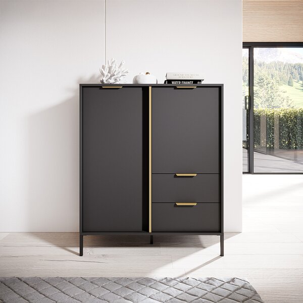 LARS a | komoda 2D2S | 123,4 cm | antracit