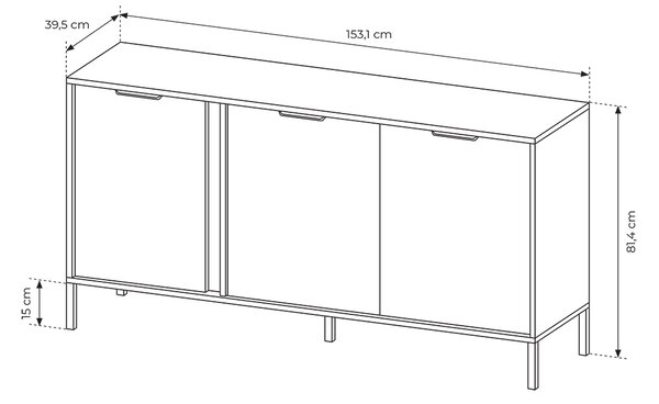 Obývací stěna LARS E | 3 díly | 356 cm + 96,9x60 cm | antracit