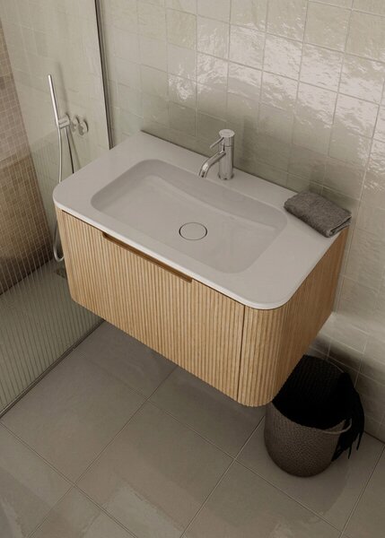 Oltens Hamnes umyvadlo 80x46.1 cm obdélníkový nábytkový bílá lesk 40213000