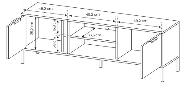 LARS a | TV stolek RTV 153 2D | 153,1 cm | antracit