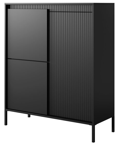 Obývací stěna SENSO E | 3 díly | 291 cm + 68x68 cm | černá