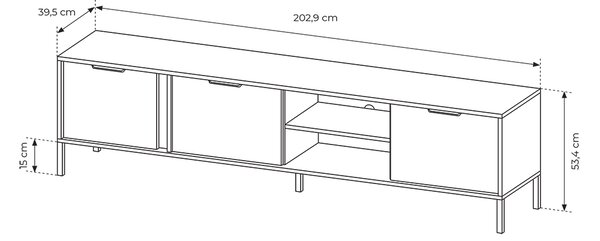 Obývací stěna LARS E | 3 díly | 356 cm + 96,9x60 cm | antracit