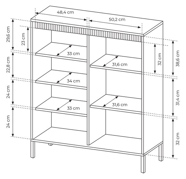 Obývací stěna SENSO E | 3 díly | 291 cm + 68x68 cm | černá