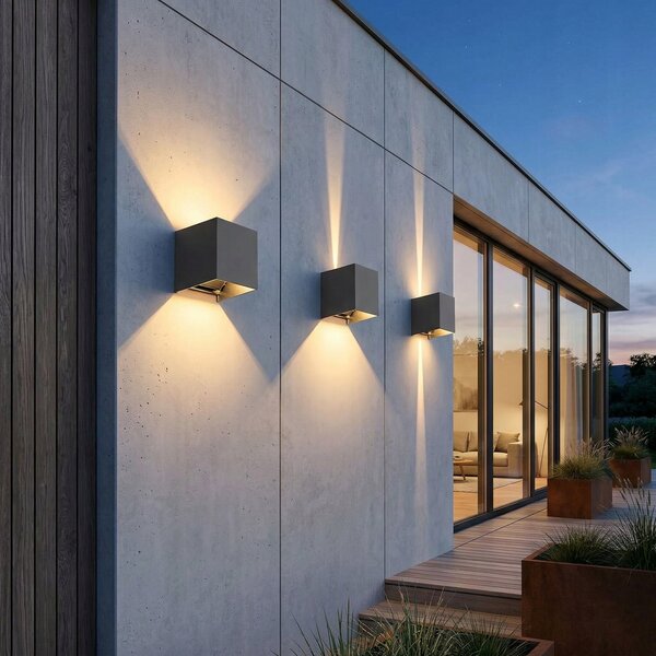 LED fasádní svítidlo 10 W, IP65, 700 lm, neutrální bílá, 9,5 × 9,5 × 9,8 cm