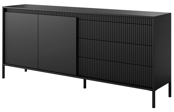 Obývací stěna SENSO A | 4 díly | 444 cm + 68x68 cm | černá
