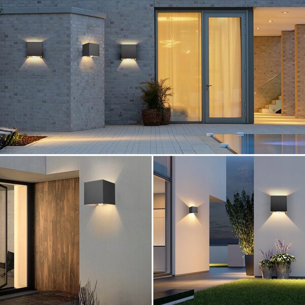 LED fasádní svítidlo 10 W, IP65, 700 lm, neutrální bílá, 9,5 × 9,5 × 9,8 cm