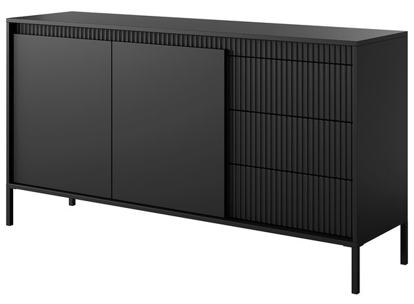 Obývací stěna SENSO D | 4 díly | 444 cm + 68x68 cm | černá