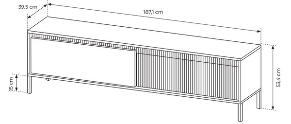 Obývací stěna SENSO E | 3 díly | 291 cm + 68x68 cm | černá