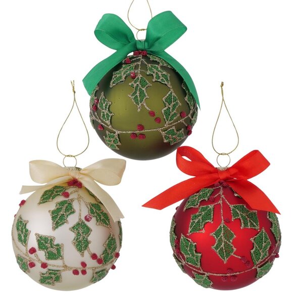 Boltze Home Collections Vánoční ozdoba Ilex sada 3 kusů