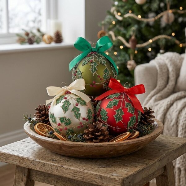 Boltze Home Collections Vánoční ozdoba Ilex sada 3 kusů