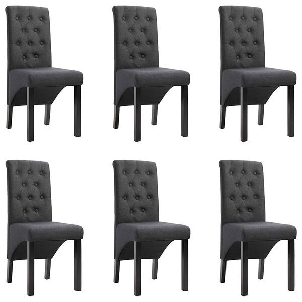 Otočné jídelní židle 6 ks tmavě šedé textil 276966
