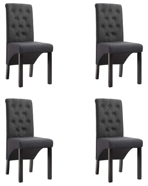 Jídelní židle 4 ks tmavě šedé textil 276965