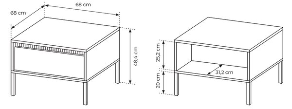 Obývací stěna SENSO E | 3 díly | 291 cm + 68x68 cm | černá
